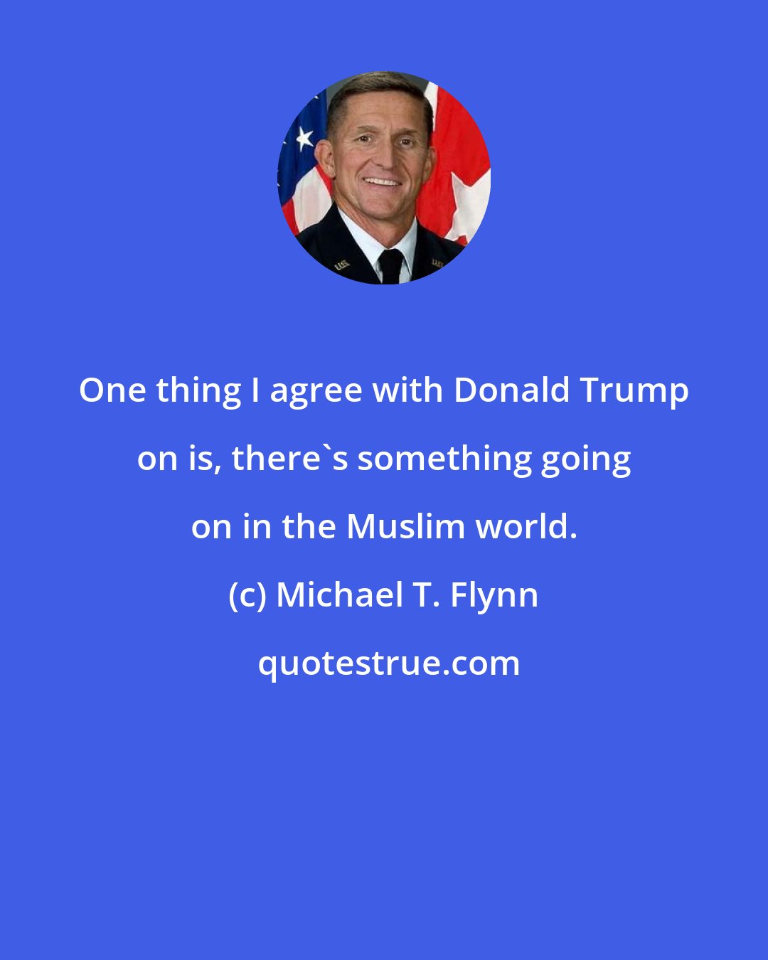 Michael T. Flynn: One thing I agree with Donald Trump on is, there's something going on in the Muslim world.