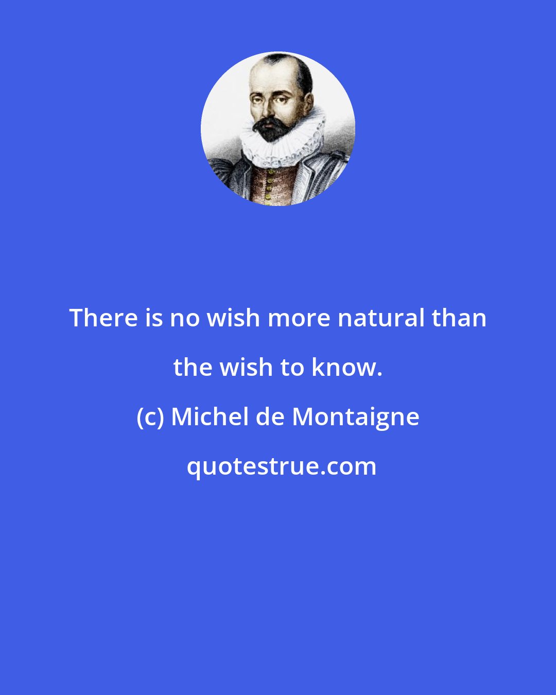 Michel de Montaigne: There is no wish more natural than the wish to know.